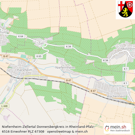 Niefernheim-Zellertal  Lageplan